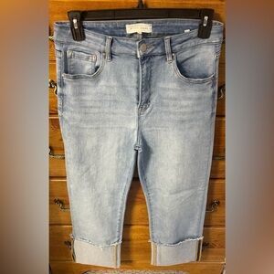 Risen High Rise Straight Leg Jeans